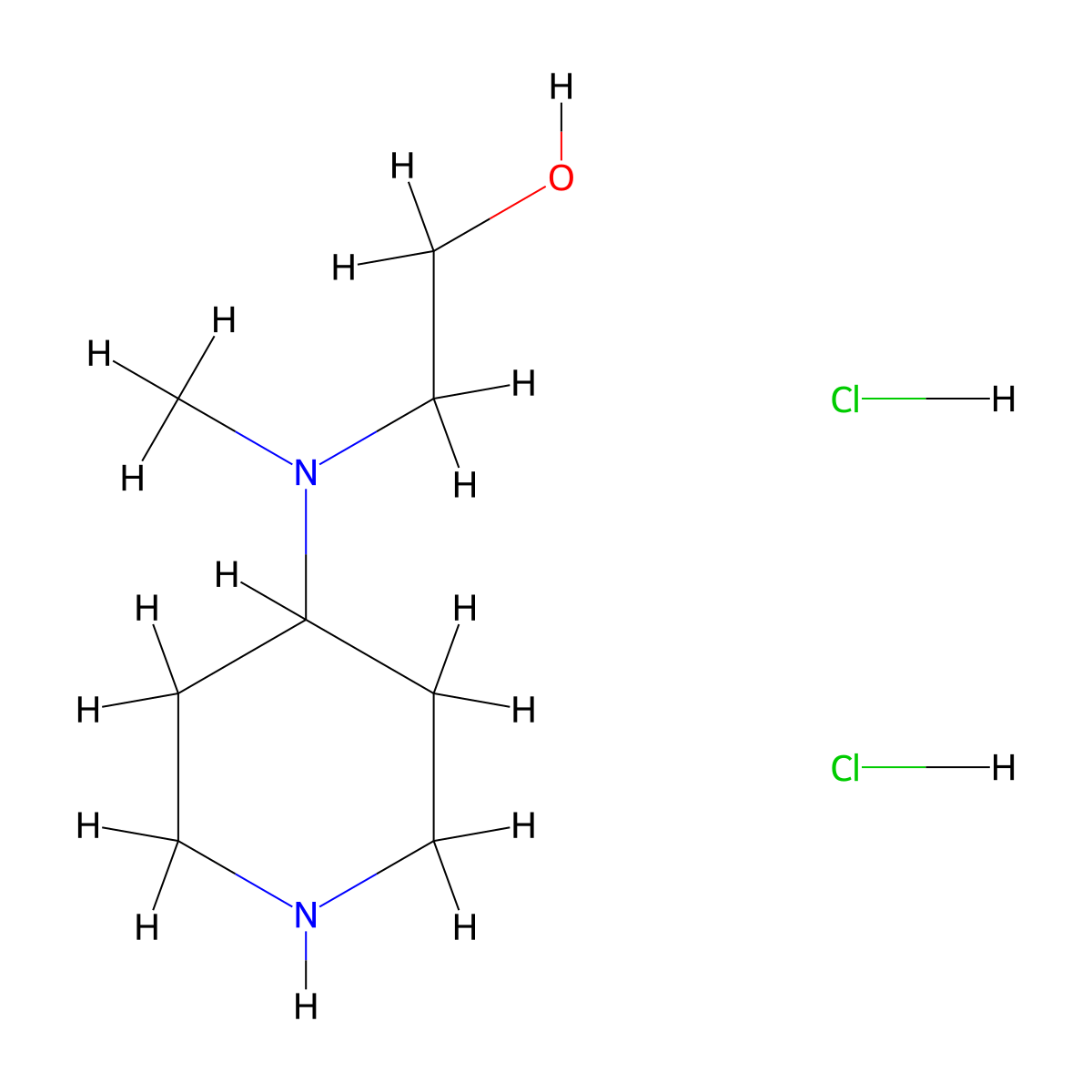 2-[Methyl(4-piperidinyl)amino]ethanol dihydrochloride molecular structure, CAS 864655-27-6