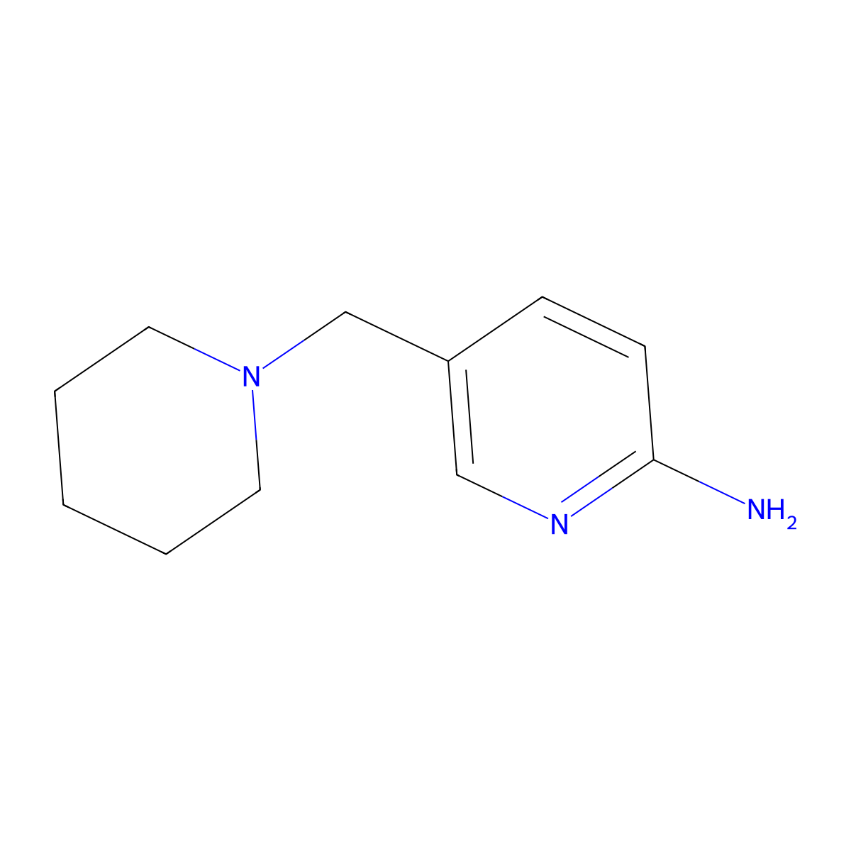 5-(Piperidin-1-ylmethyl)pyridin-2-amine molecular structure, CAS 864660-06-0