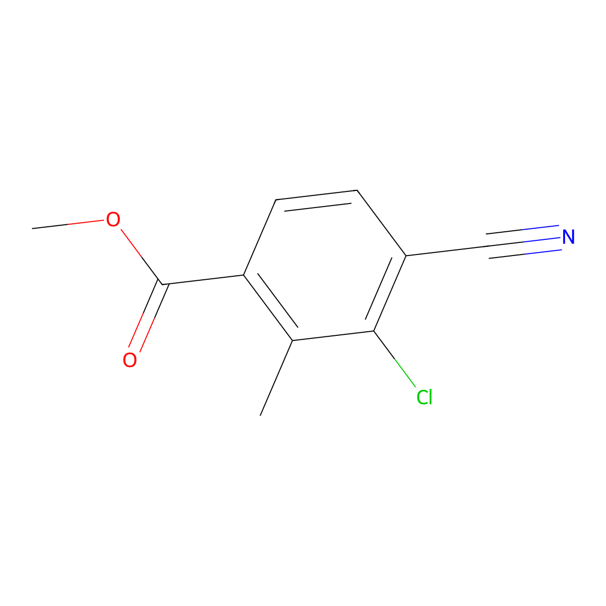 Methyl 3-chloro-4-cyano-2-methylbenzoate molecular structure, CAS 864661-74-5
