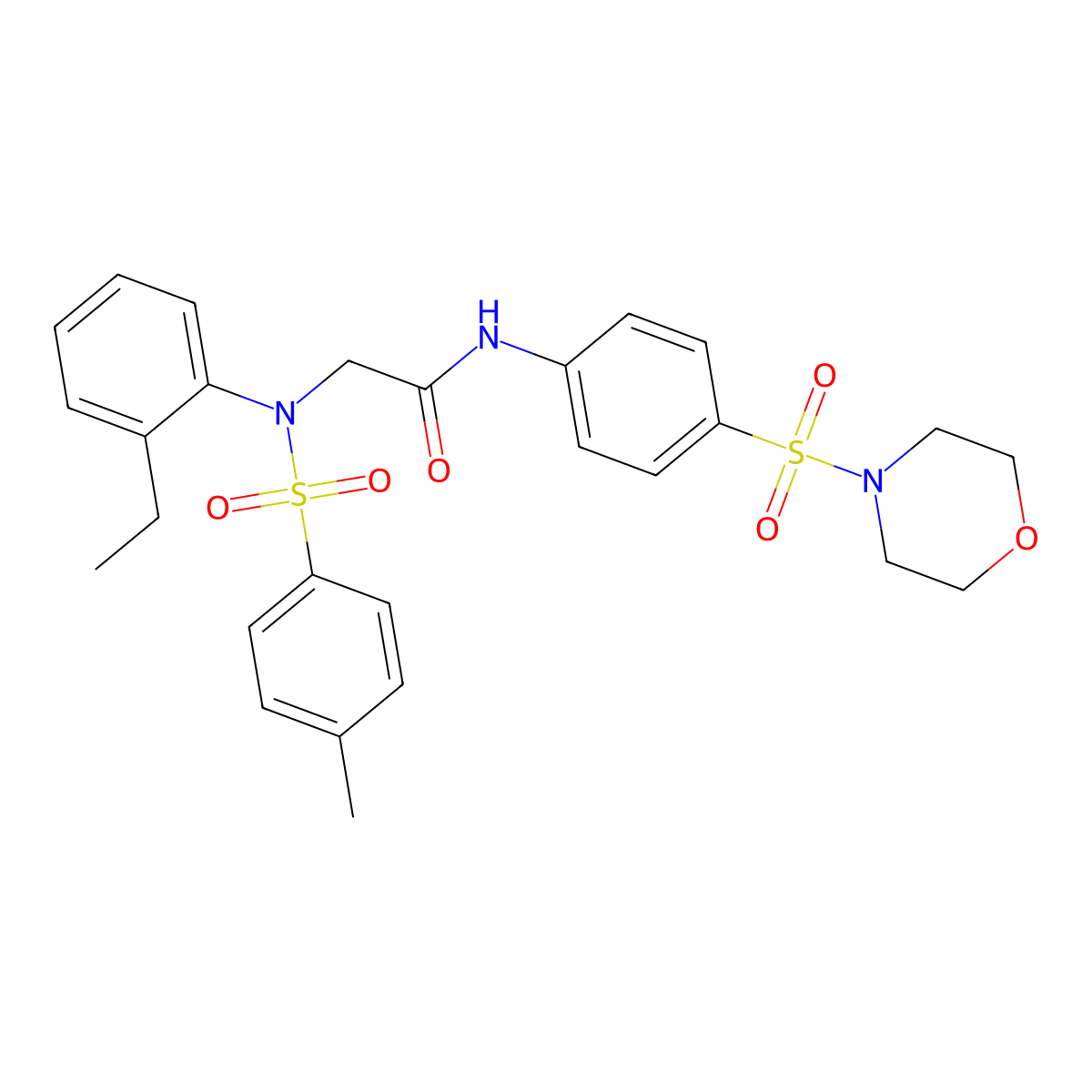 2-(N-(2-Ethylphenyl)-4-methylphenylsulfonamido)-N-(4-(morpholinosulfonyl)phenyl)acetamide molecular structure, CAS 864662-88-4