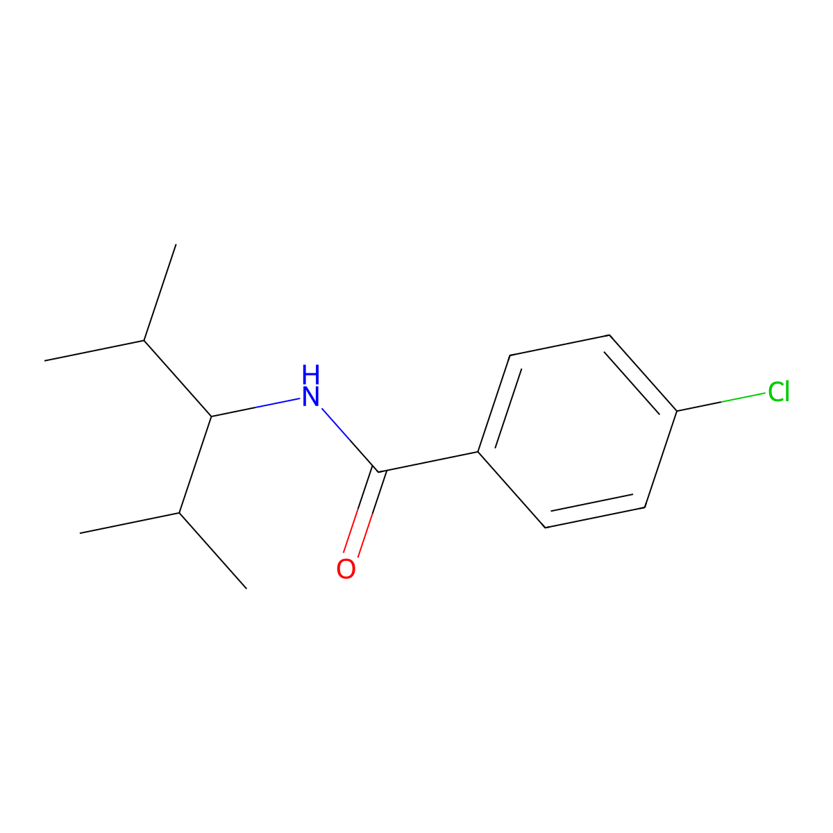 4-chloro-N-(2,4-dimethylpentan-3-yl)benzamide molecular structure, CAS 864663-56-9