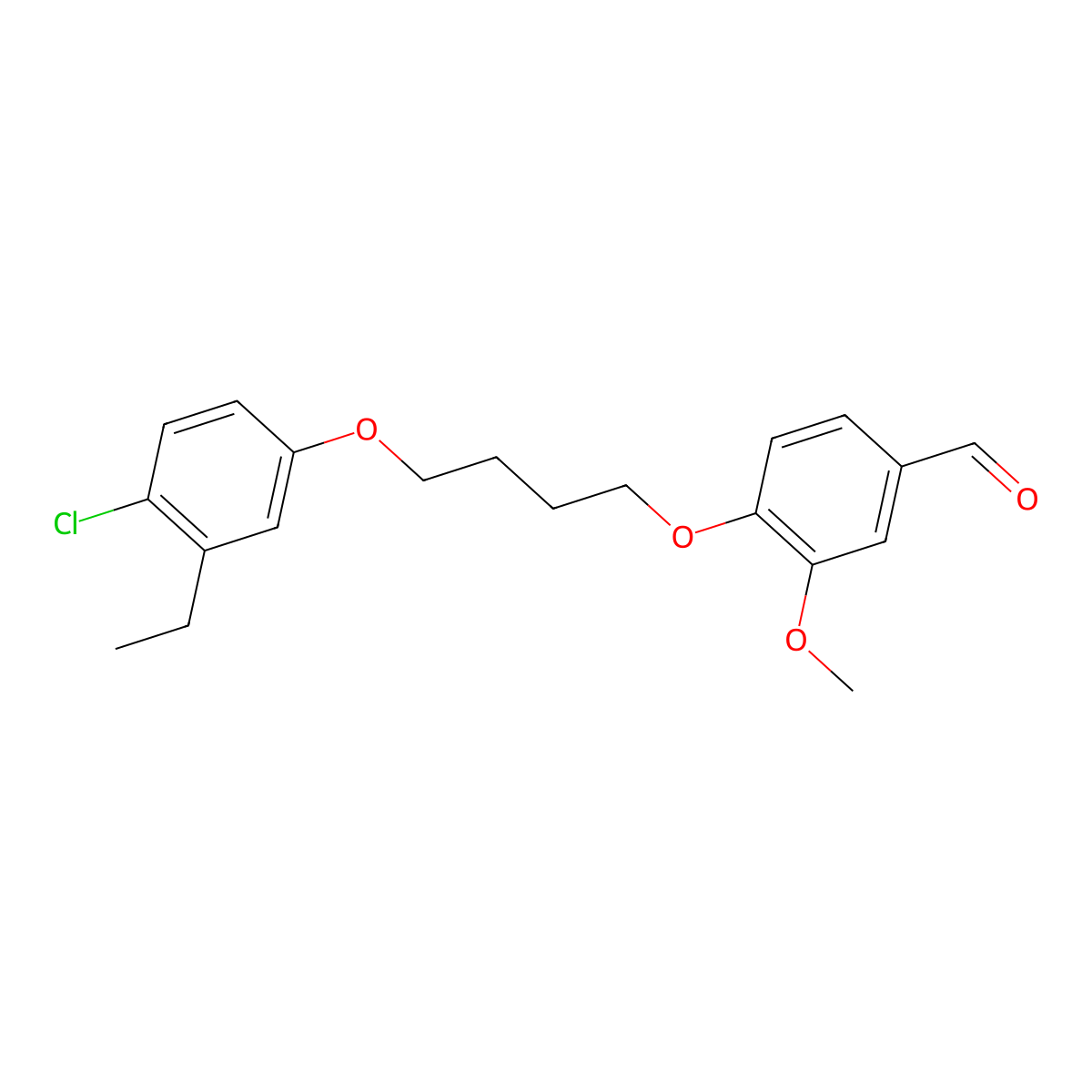 4-[4-(4-Chloro-3-ethylphenoxy)butoxy]-3-methoxybenzaldehyde molecular structure, CAS 864663-78-5
