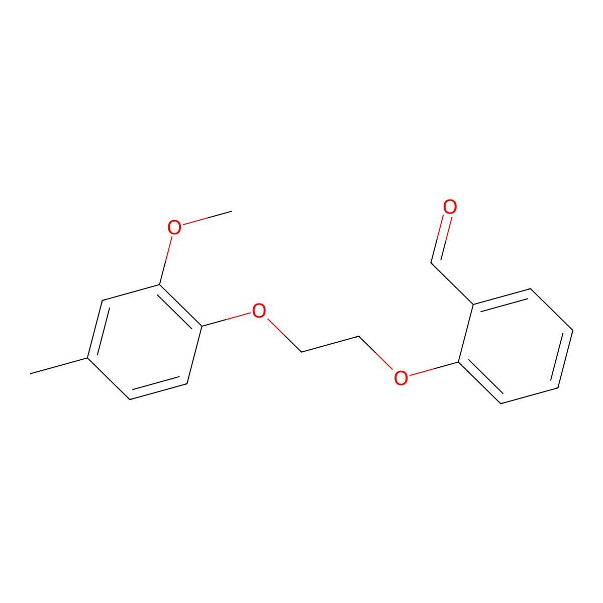 2-[2-(2-Methoxy-4-methylphenoxy)ethoxy]benzaldehyde molecular structure, CAS 864664-01-7