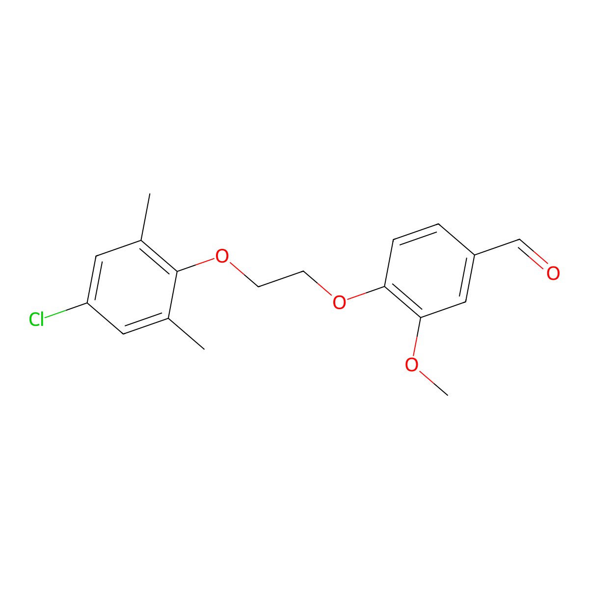 4-[2-(4-Chloro-2,6-dimethylphenoxy)ethoxy]-3-methoxybenzaldehyde molecular structure, CAS 864664-68-6