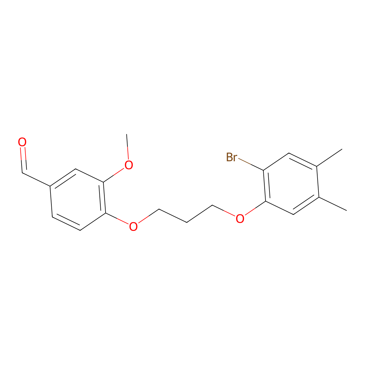4-[3-(2-Bromo-4,5-dimethylphenoxy)propoxy]-3-methoxybenzaldehyde molecular structure, CAS 864664-99-3