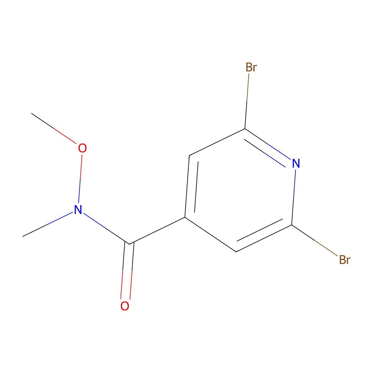 2,6-Dibromo-N-methoxy-N-methylisonicotinamide molecular structure, CAS 864673-98-3