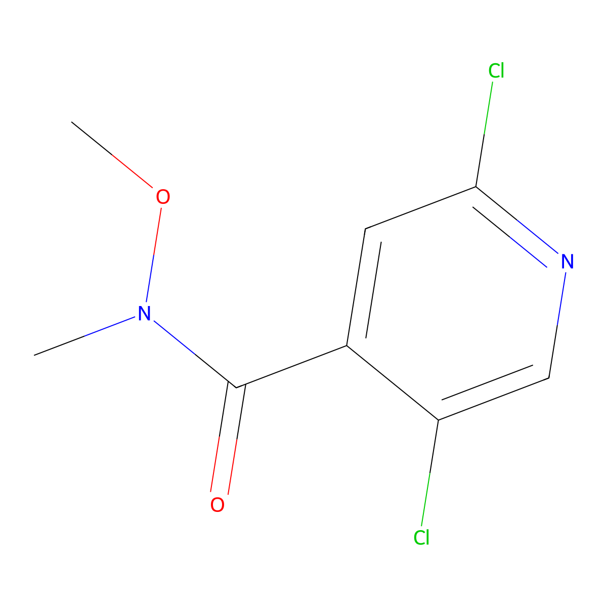 2,5-Dichloro-N-methoxy-N-methylisonicotinamide molecular structure, CAS 864674-17-9