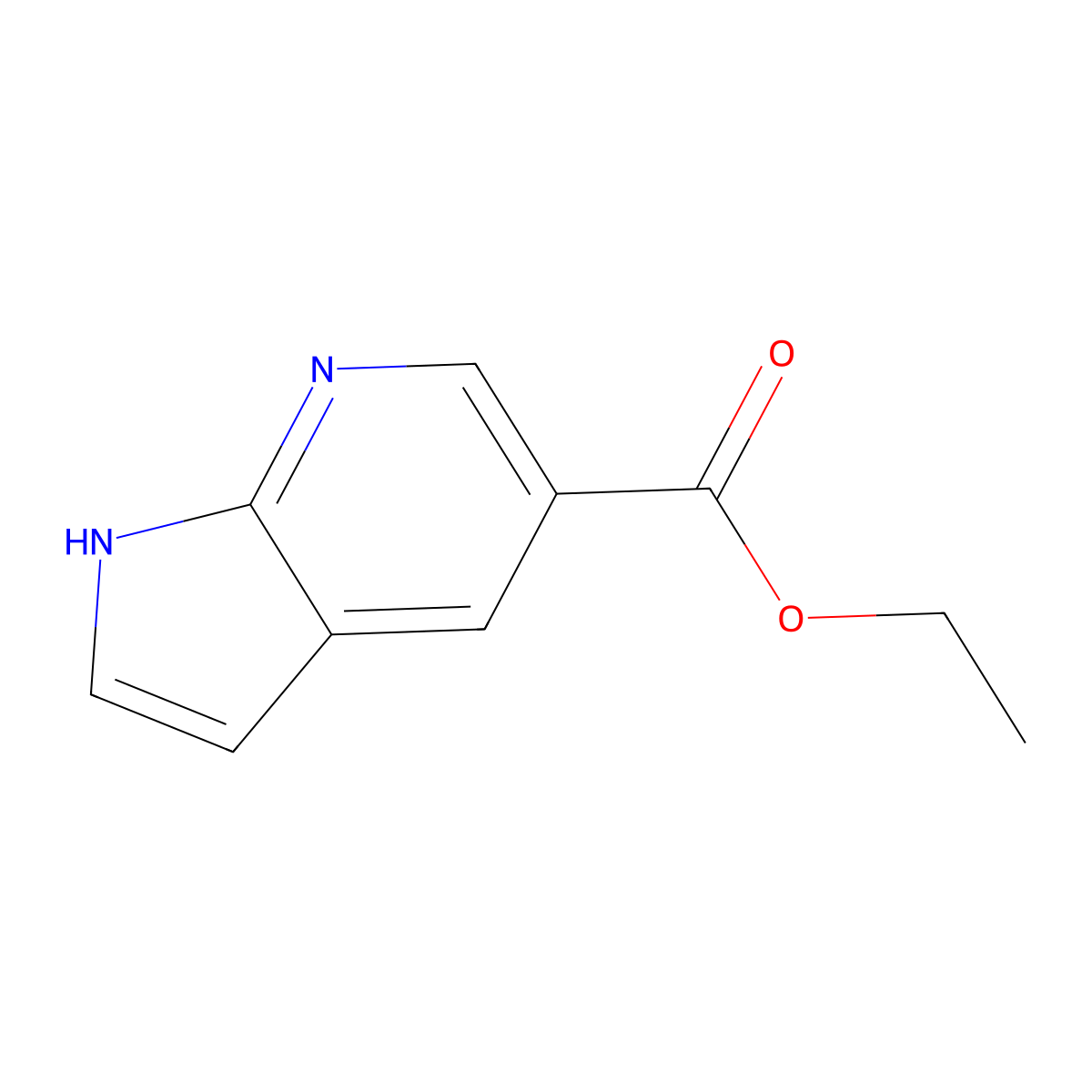 ethyl 1H-pyrrolo[2,3-b]pyridine-5-carboxylate molecular structure, CAS 864681-18-5
