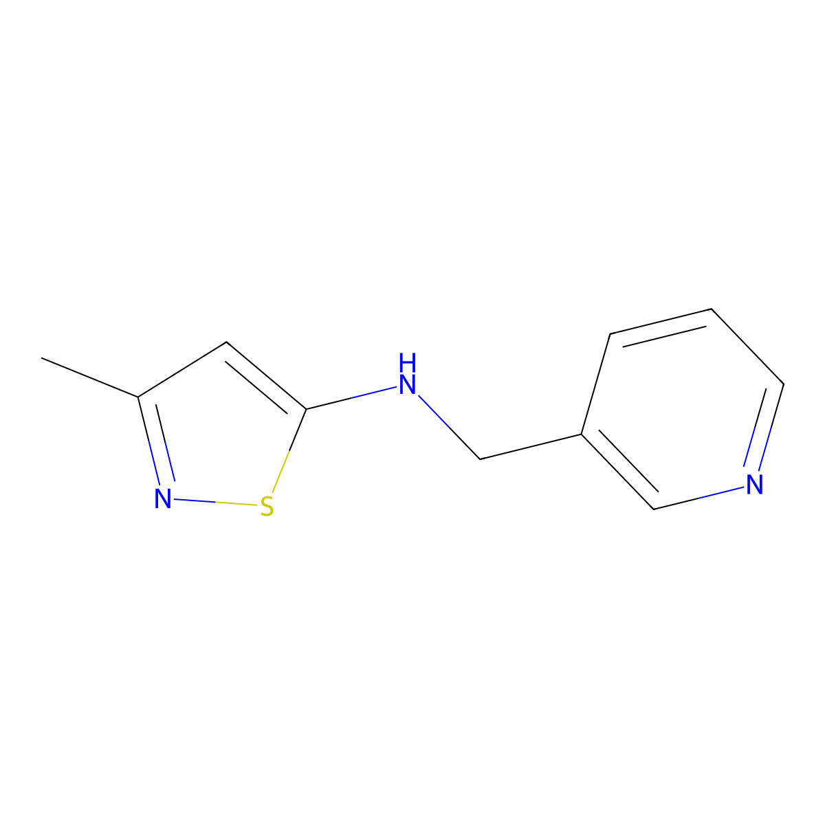 3-Methyl-N-[(pyridin-3-yl)methyl]-1,2-thiazol-5-amine molecular structure, CAS 864684-74-2