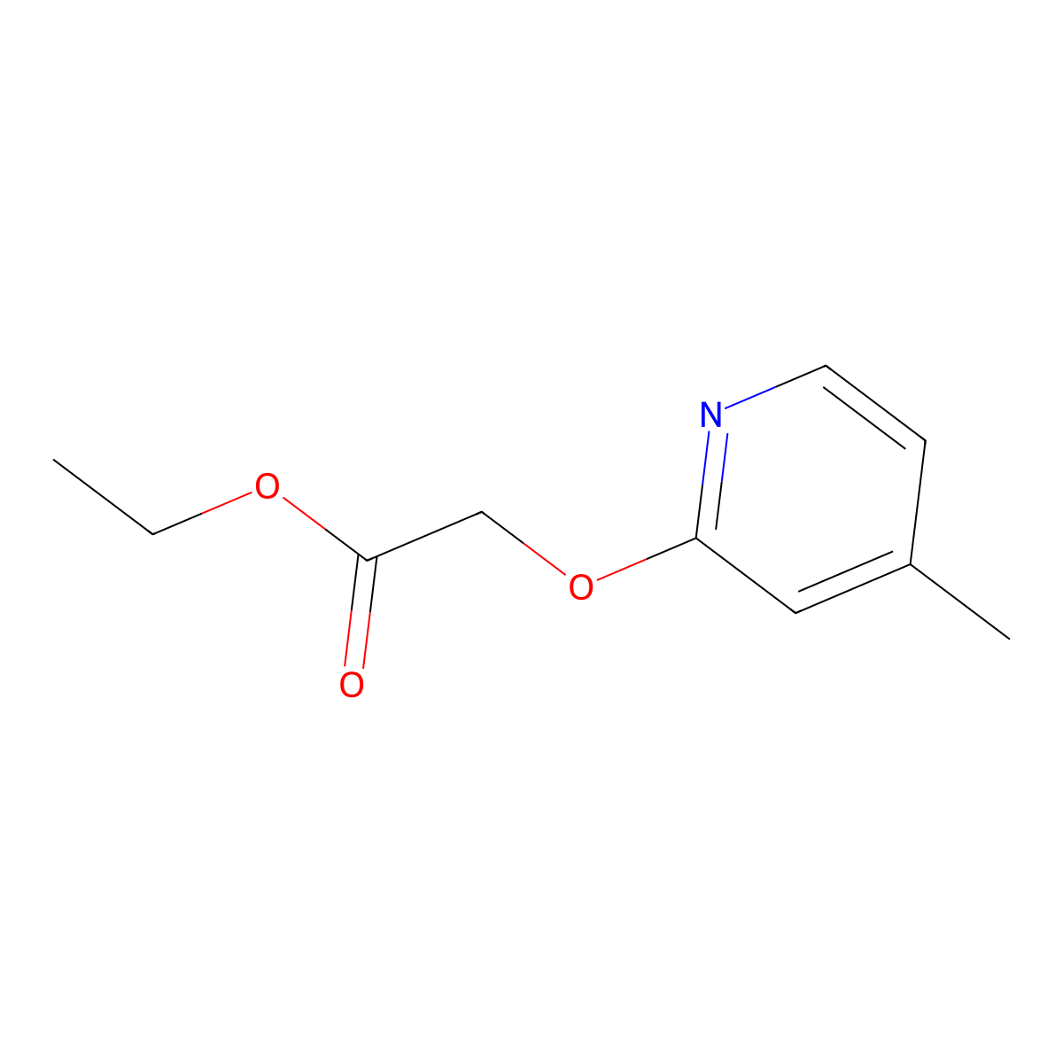 Ethyl 2-((4-methylpyridin-2-yl)oxy)acetate molecular structure, CAS 864684-80-0