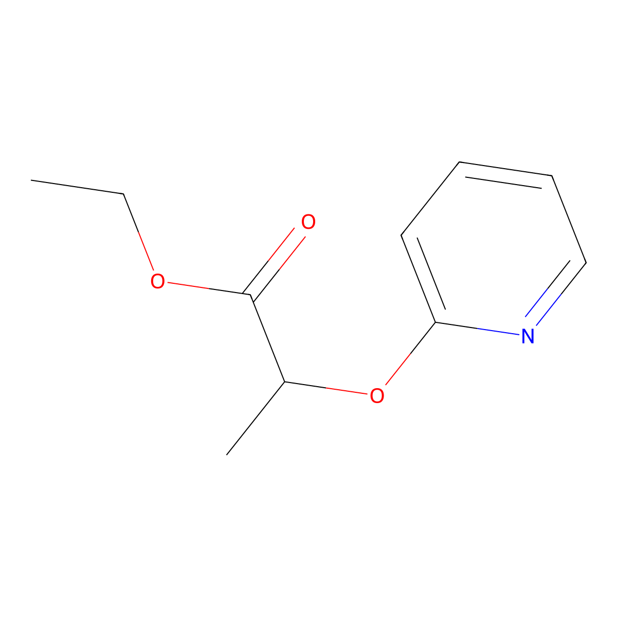 2-(Pyridin-2-yloxy)-propionic acid ethyl ester molecular structure, CAS 864684-81-1