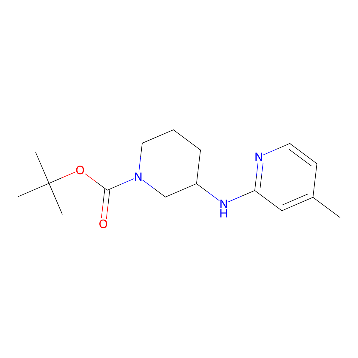 tert-Butyl 3-((4-methylpyridin-2-yl)amino)piperidine-1-carboxylate molecular structure, CAS 864685-00-7