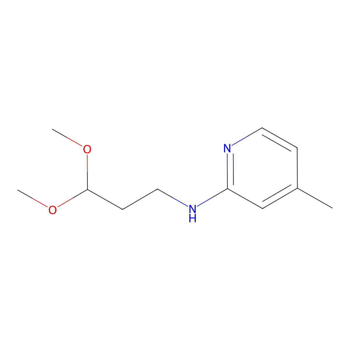 N-(3,3-dimethoxypropyl)-4-methylpyridin-2-amine molecular structure, CAS 864685-04-1