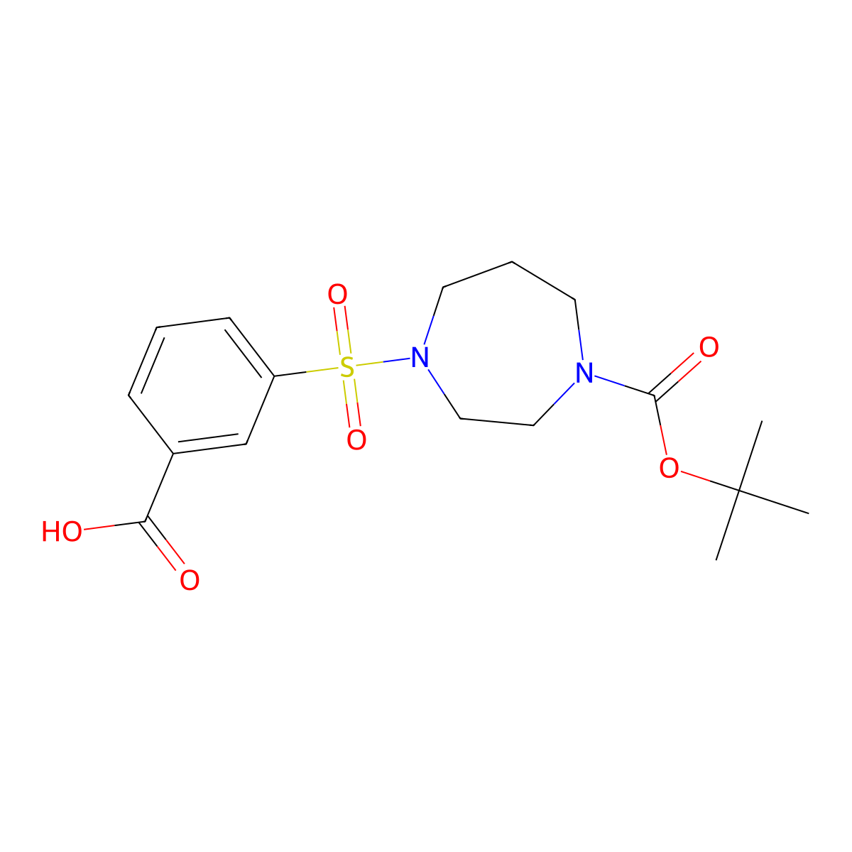 1-Boc-4-(3-carboxyphenylsulfonyl)-[1,4]diazepane molecular structure, CAS 864685-22-3