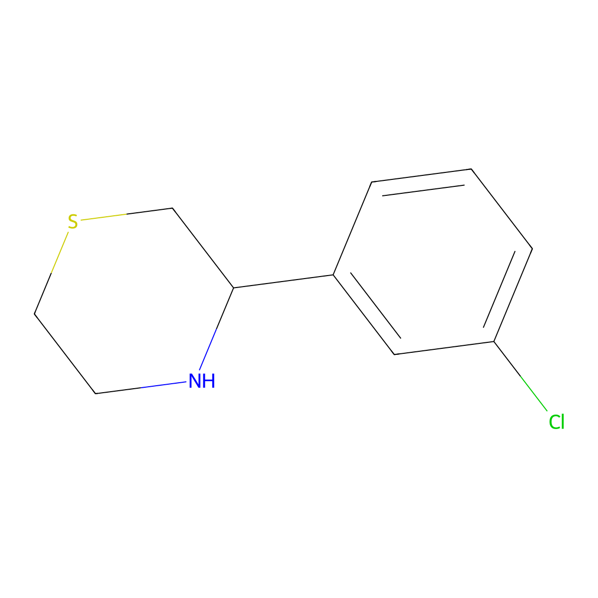 3-(3-Chlorophenyl)thiomorpholine molecular structure, CAS 864685-25-6
