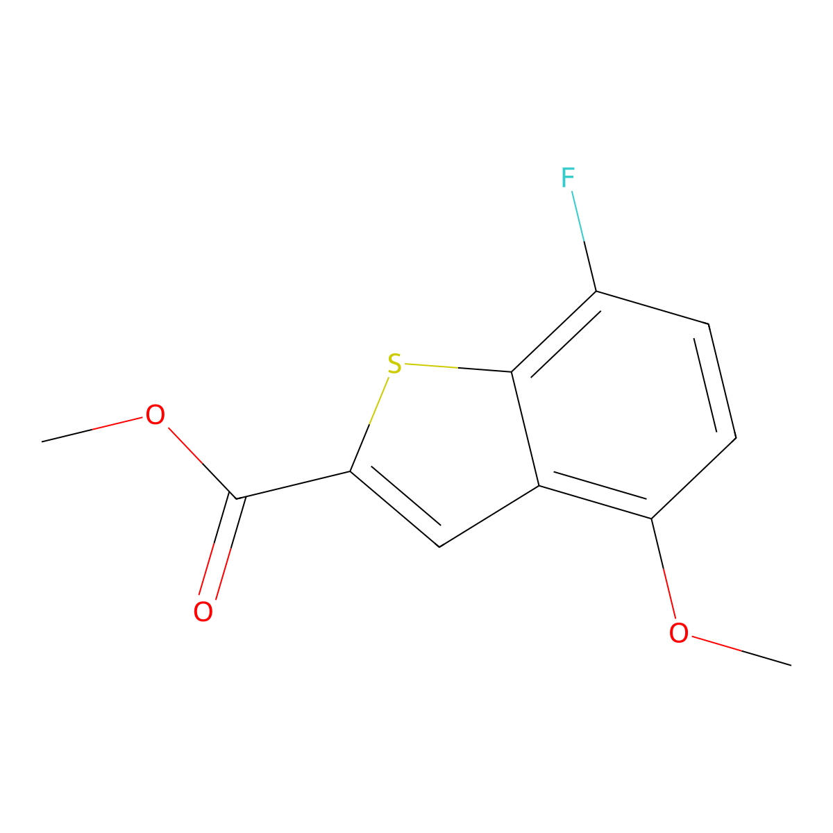 Methyl 7-fluoro-4-methoxy-1-benzothiophene-2-carboxylate molecular structure, CAS 864685-38-1
