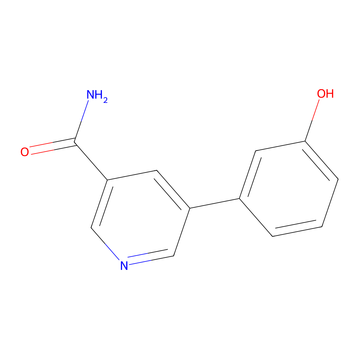 5-(3-Hydroxyphenyl)pyridine-3-carboxamide molecular structure, CAS 864685-40-5