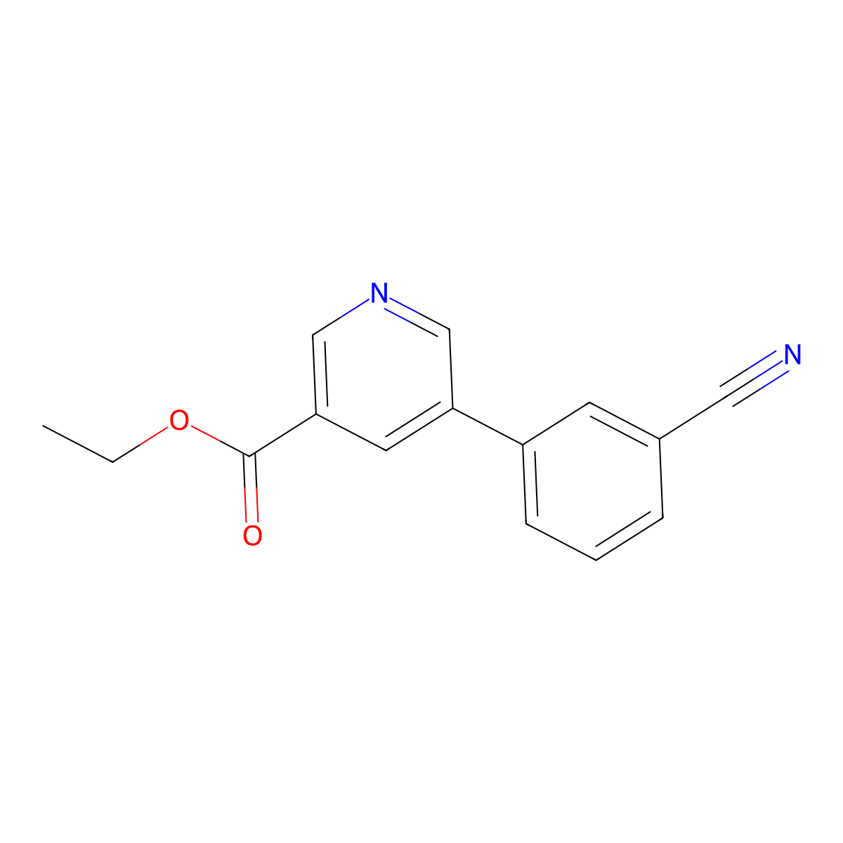 Ethyl 5-(3-cyanophenyl)pyridine-3-carboxylate molecular structure, CAS 864685-41-6