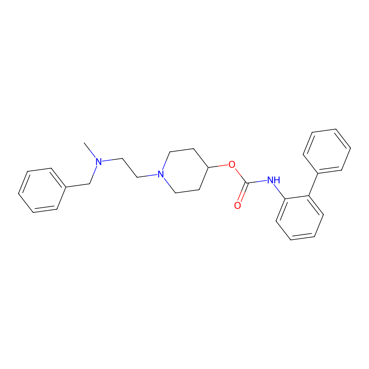 1-(2-(Benzyl(methyl)amino)ethyl)piperidin-4-yl [1,1'-biphenyl]-2-ylcarbamate molecular structure, CAS 864686-28-2