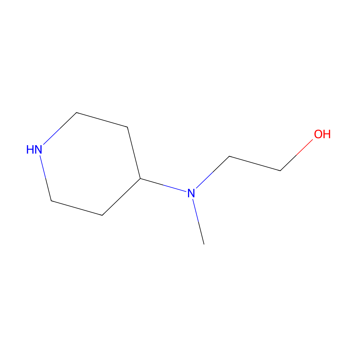 2-(Methyl(piperidin-4-yl)amino)ethan-1-ol molecular structure, CAS 864710-80-5