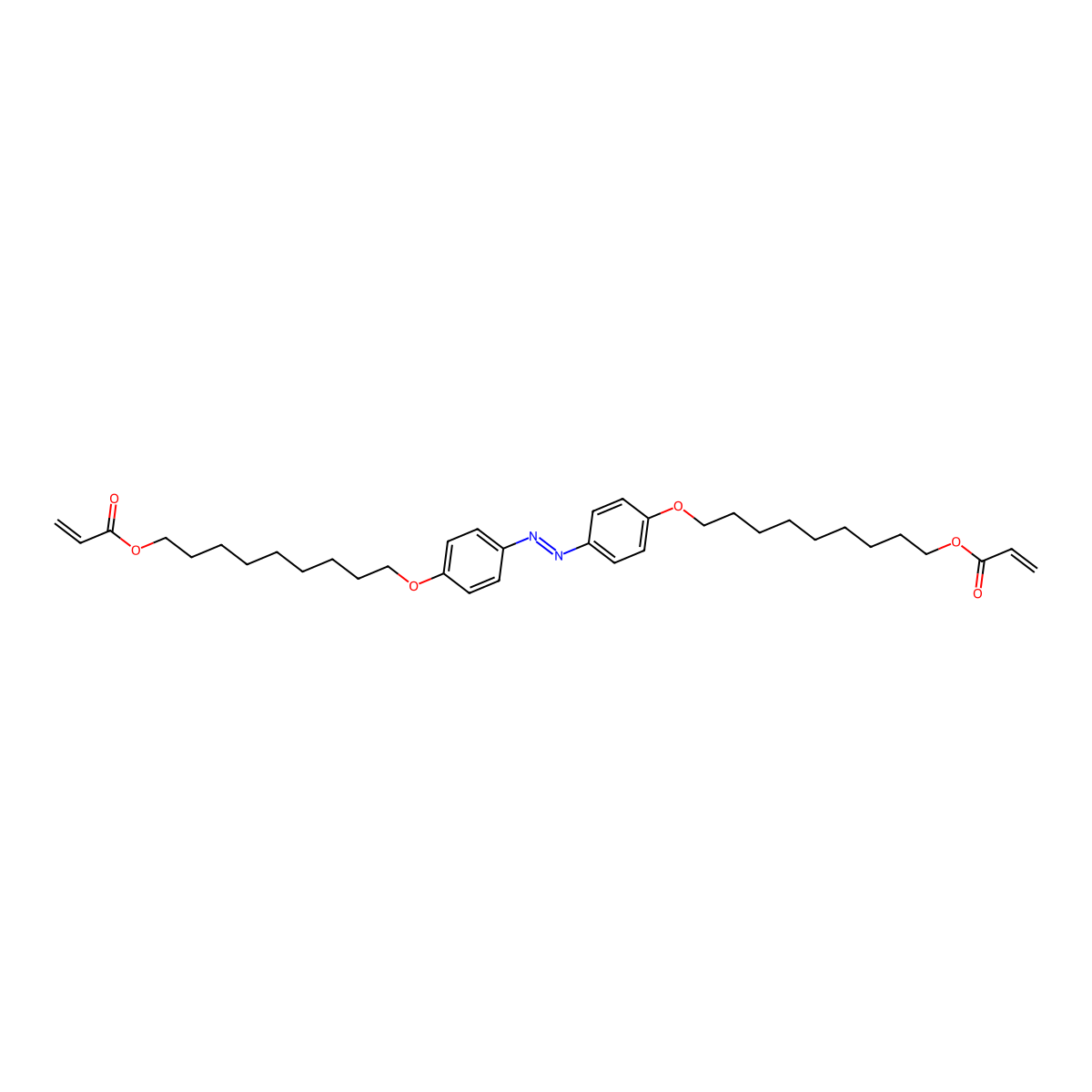 4,4'-Bis[9-(acryloyloxy)nonyloxy]azobenzene molecular structure, CAS 864711-37-5