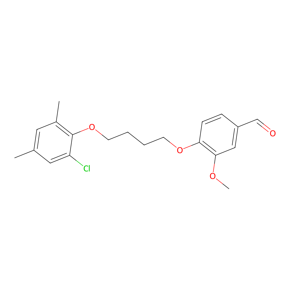 4-[4-(2-Chloro-4,6-dimethylphenoxy)butoxy]-3-methoxybenzaldehyde molecular structure, CAS 864713-31-5
