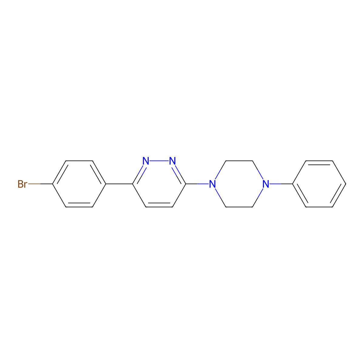 3-(4-Bromophenyl)-6-(4-phenylpiperazinyl)pyridazine molecular structure, CAS 864713-69-9