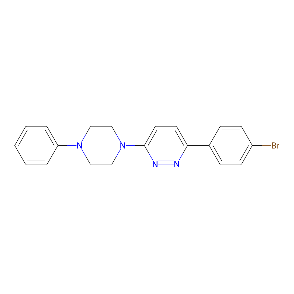 3-(4-Bromophenyl)-6-(4-phenylpiperazinyl)pyridazine molecular structure, CAS 864713-69-9