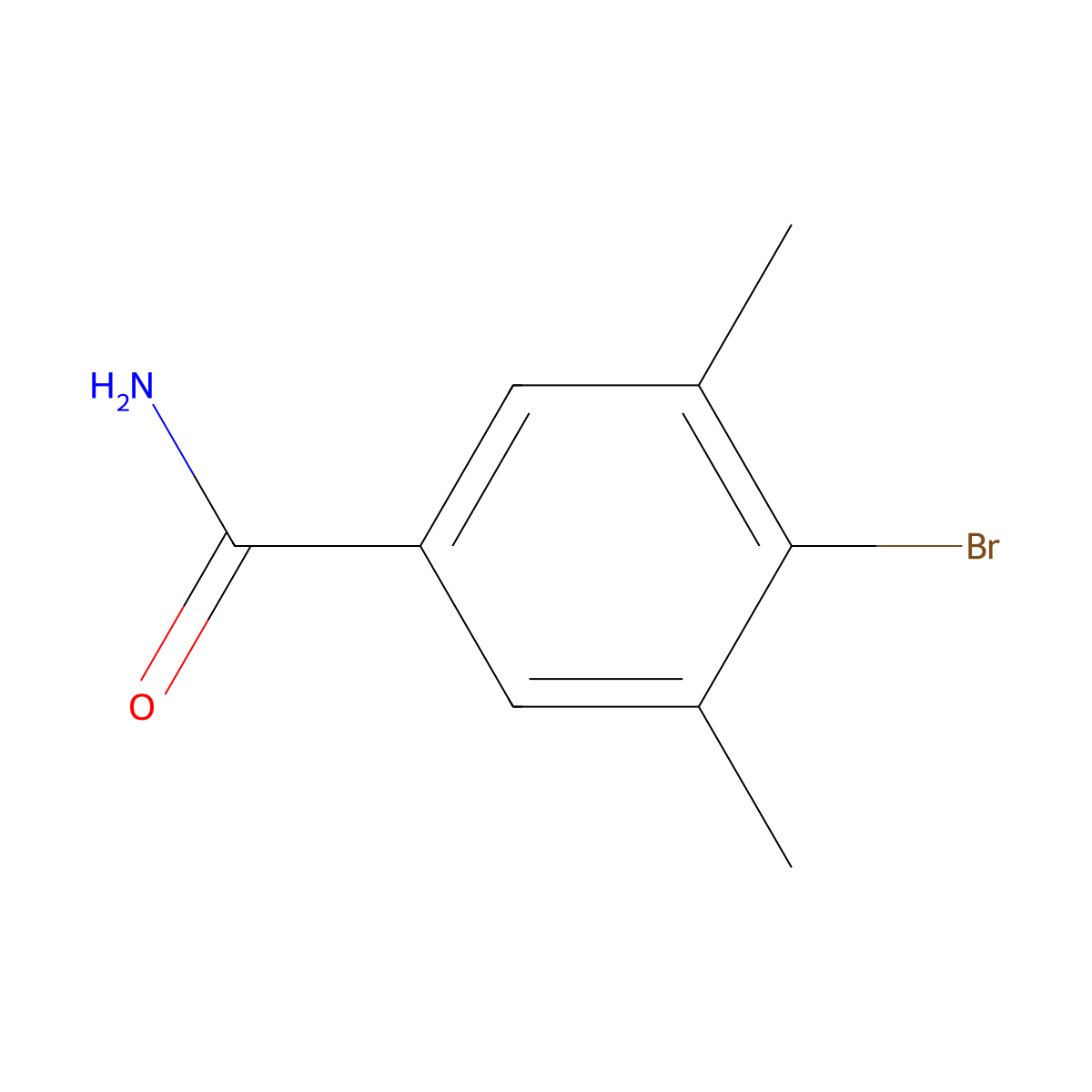 4-Bromo-3,5-Dimethyl-Benzamide molecular structure, CAS 864825-81-0
