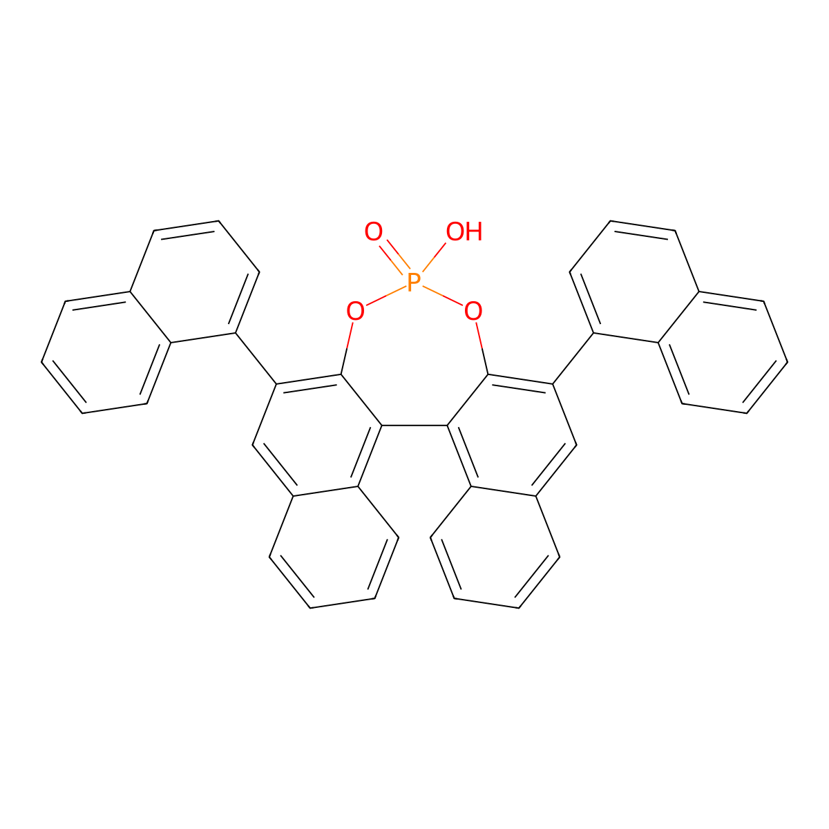 (R)-3,3'-Bis(1-naphthalenyl)-1,1'-binaphthyl-2,2'-diyl Hydrogen Phosphate molecular structure, CAS 864943-23-7