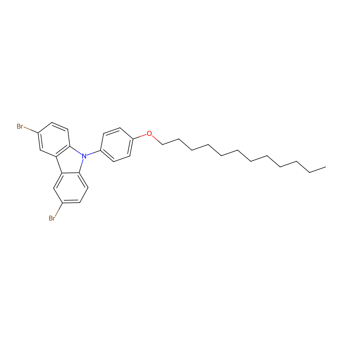 3,6-Dibromo-9-(4-dodecyloxyphenyl)-9H-carbazole molecular structure, CAS 865163-47-9