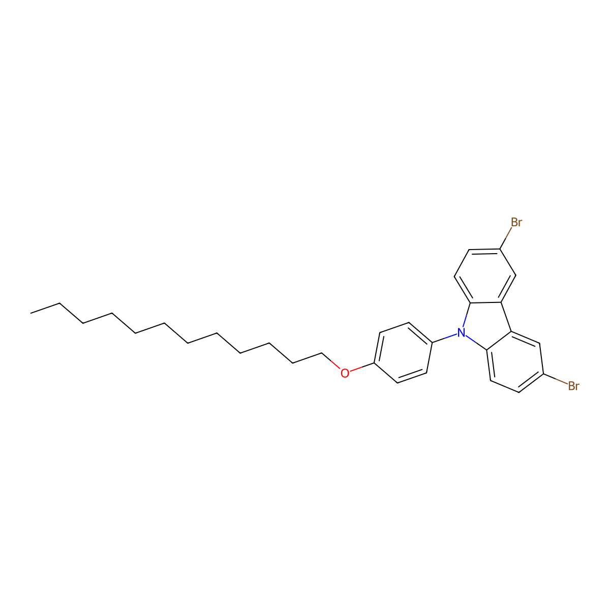 3,6-Dibromo-9-(4-dodecyloxyphenyl)-9H-carbazole molecular structure, CAS 865163-47-9