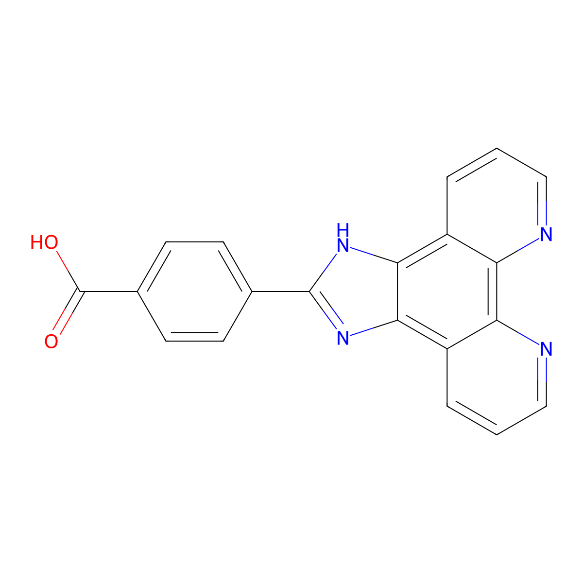 4-(1H-Imidazo[4,5-f][1,10]phenanthrolin-2-yl)benzoic acid molecular structure, CAS 865169-07-9