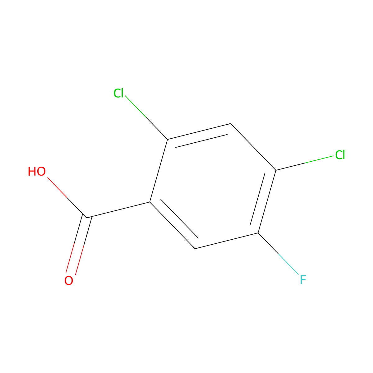2,4-Dichloro-5-fluorobenzoic acid molecular structure, CAS 86522-89-6