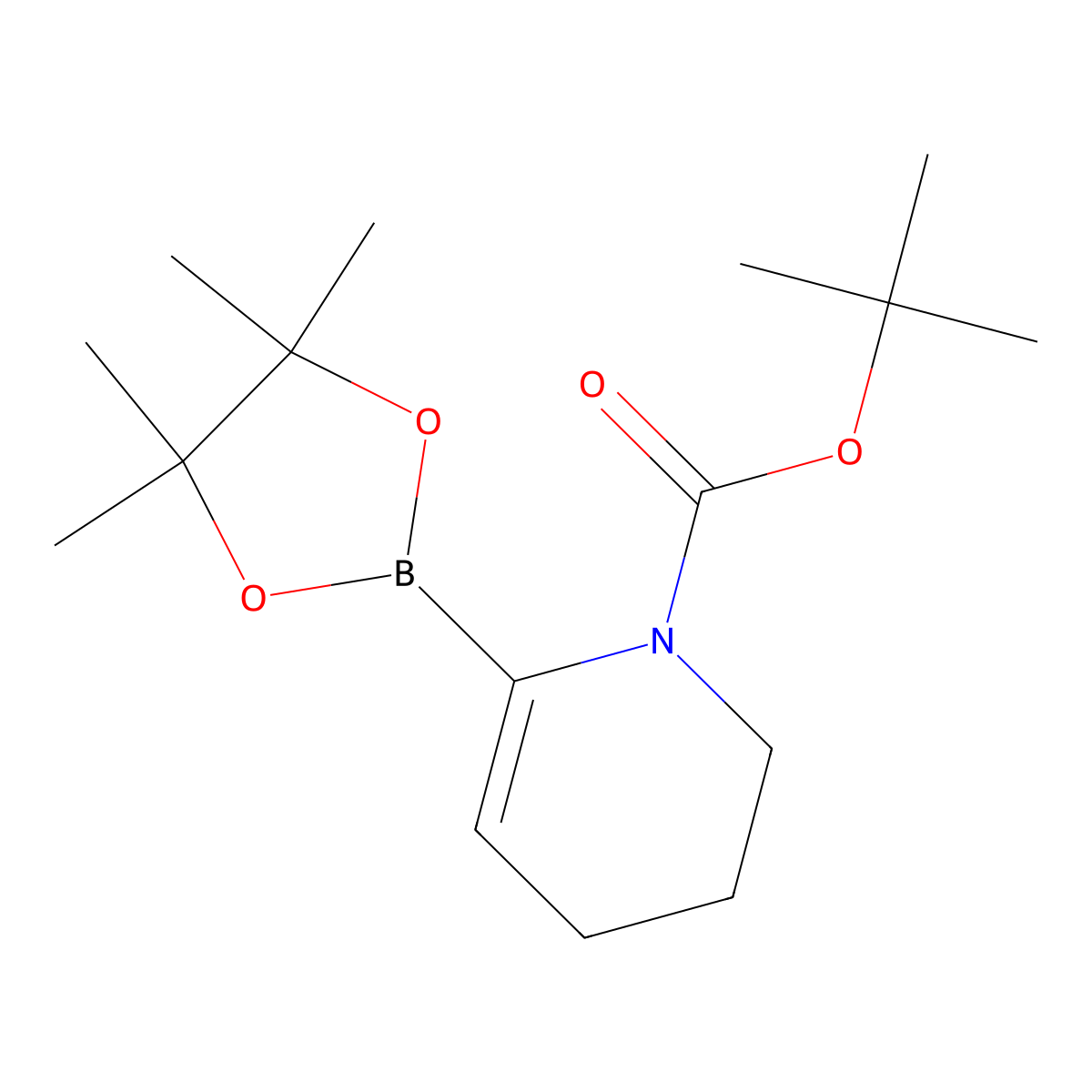 Tert-butyl 6-(tetramethyl-1,3,2-dioxaborolan-2-yl)-1,2,3,4-tetrahydropyridine-1-carboxylate molecular structure, CAS 865245-32-5