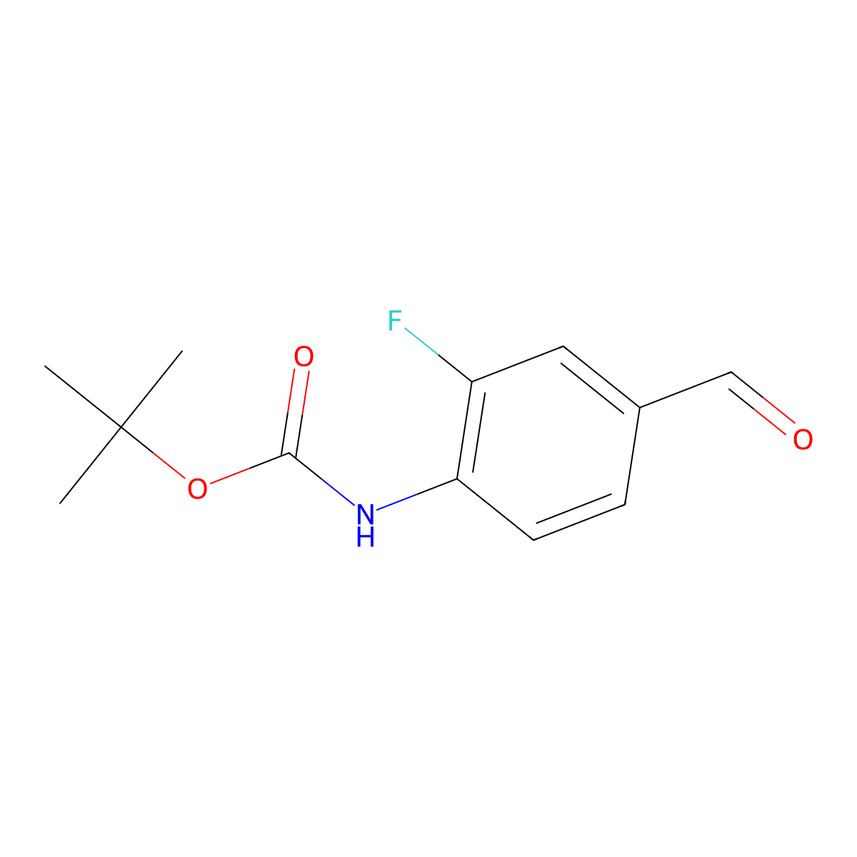 tert-Butyl (2-fluoro-4-formylphenyl)carbamate molecular structure, CAS 865450-09-5