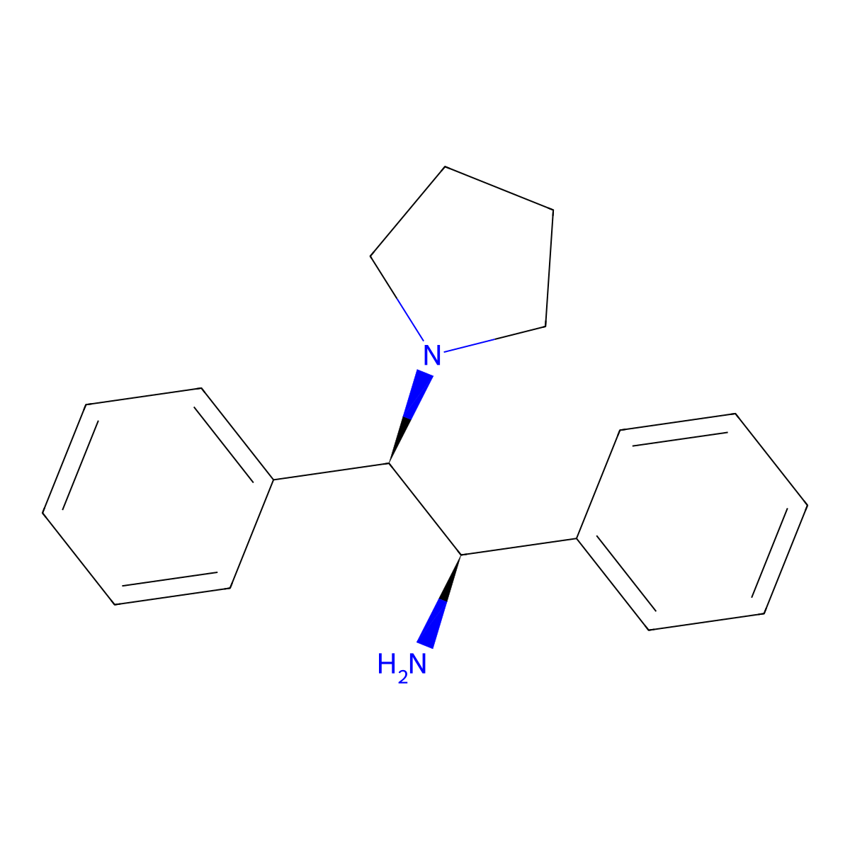 (1R,2R)-1,2-Diphenyl-2-(pyrrolidin-1-yl)ethan-1-amine molecular structure, CAS 865981-02-8