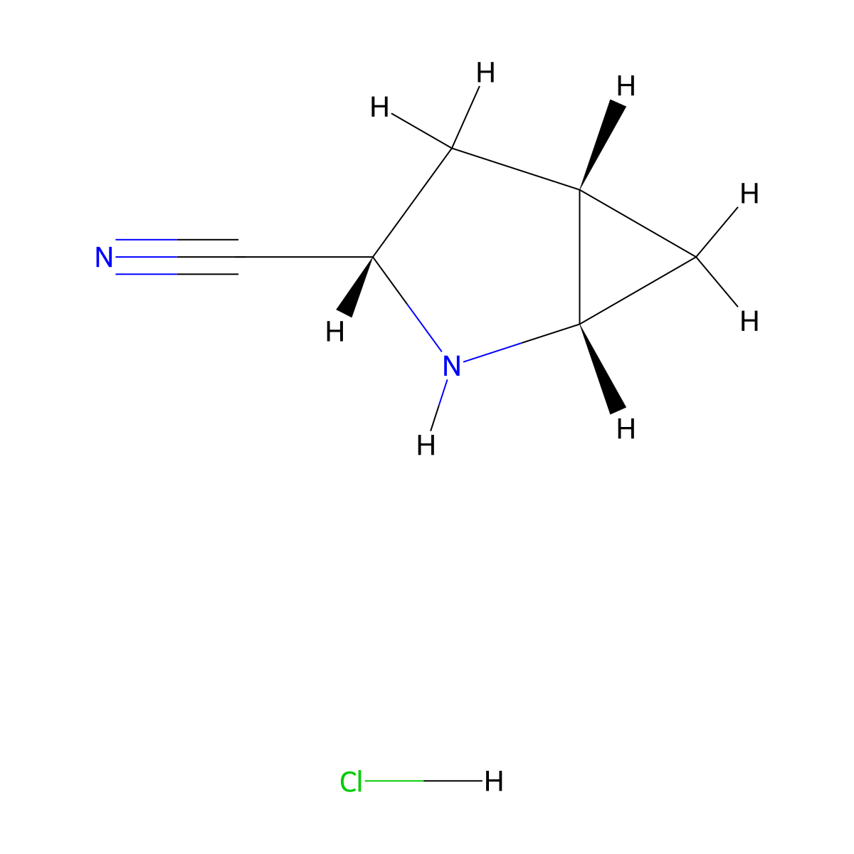 (1S,3S,5S)-2-Azabicyclo[3.1.0]hexane-3-carbonitrile hydrochloride molecular structure, CAS 865999-67-3