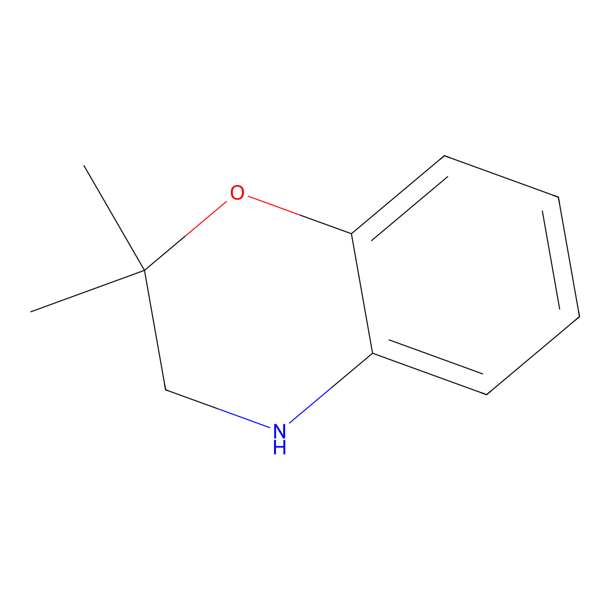 2,2-dimethyl-3,4-dihydro-2H-1,4-benzoxazine molecular structure, CAS 866089-28-3