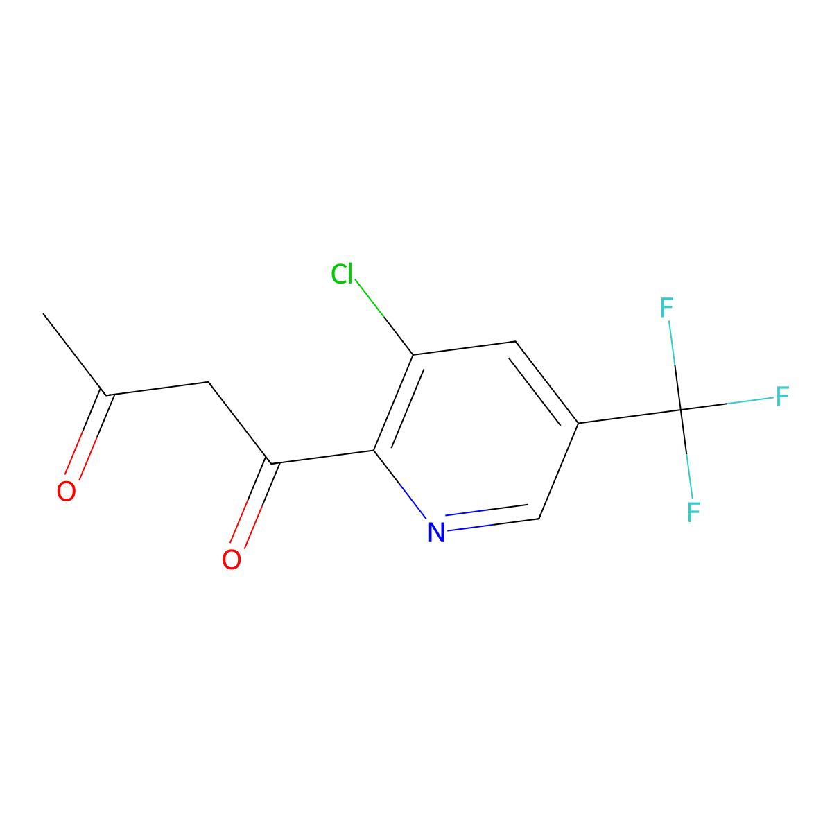 1-(3-Chloro-5-(trifluoromethyl)pyridin-2-yl)butane-1,3-dione molecular structure, CAS 866132-24-3