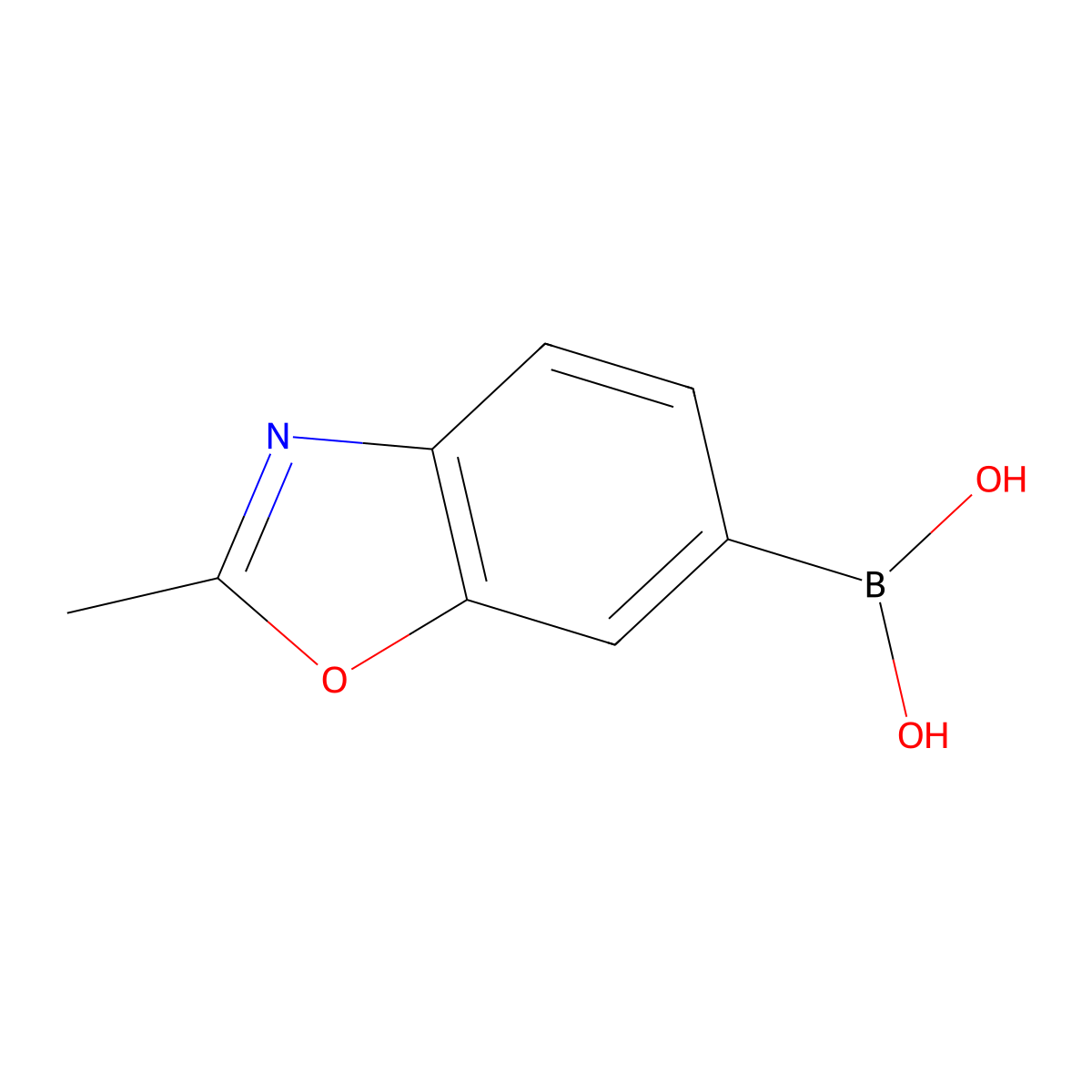 (2-Methyl-1,3-benzoxazol-6-yl)boronic acid molecular structure, CAS 866332-15-2