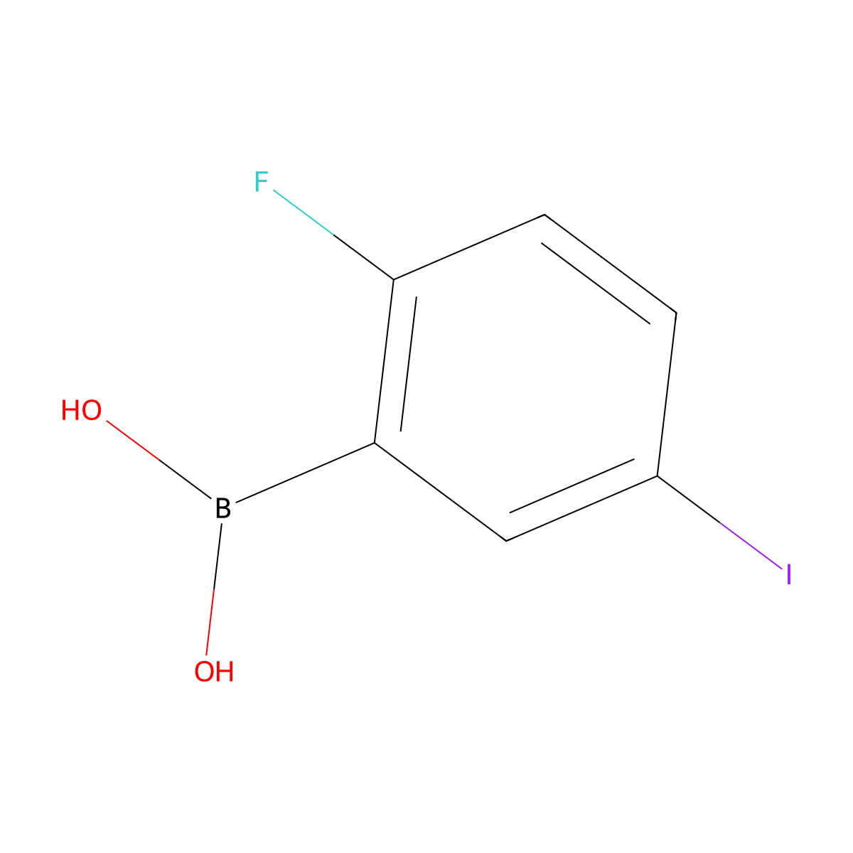 2-Fluoro-5-iodophenylboronic acid molecular structure, CAS 866683-41-2