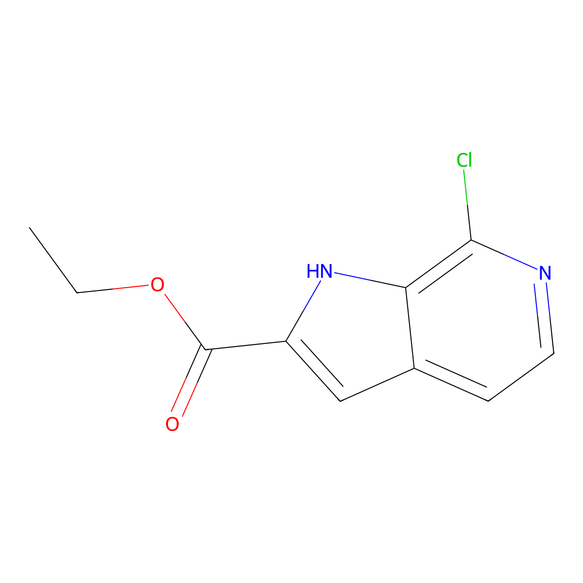 ethyl 7-chloro-1H-pyrrolo(2,3-c)pyridine-2-carboxylate molecular structure, CAS 867034-10-4