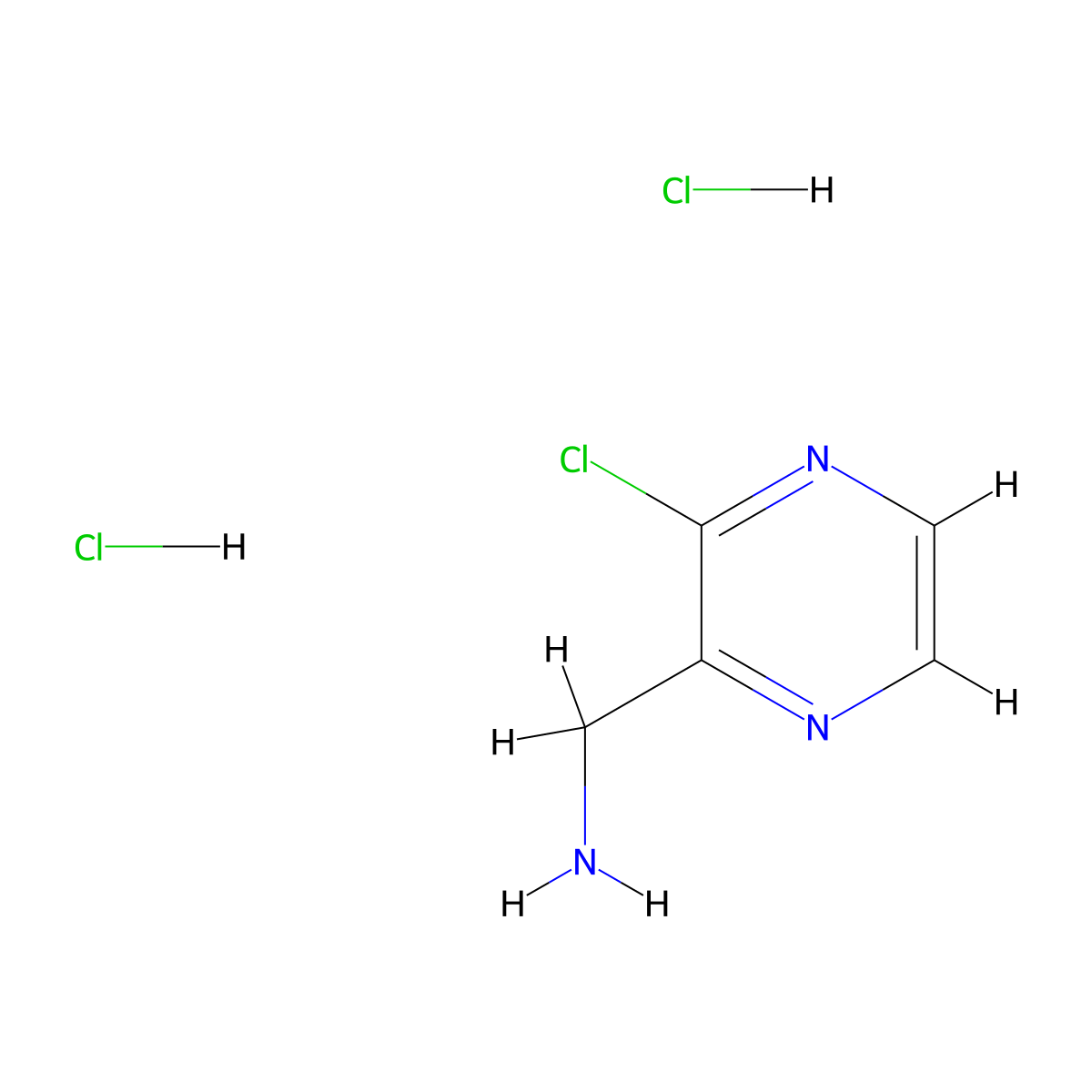 (3-Chloropyrazin-2-yl)methanamine dihydrochloride molecular structure, CAS 867165-53-5