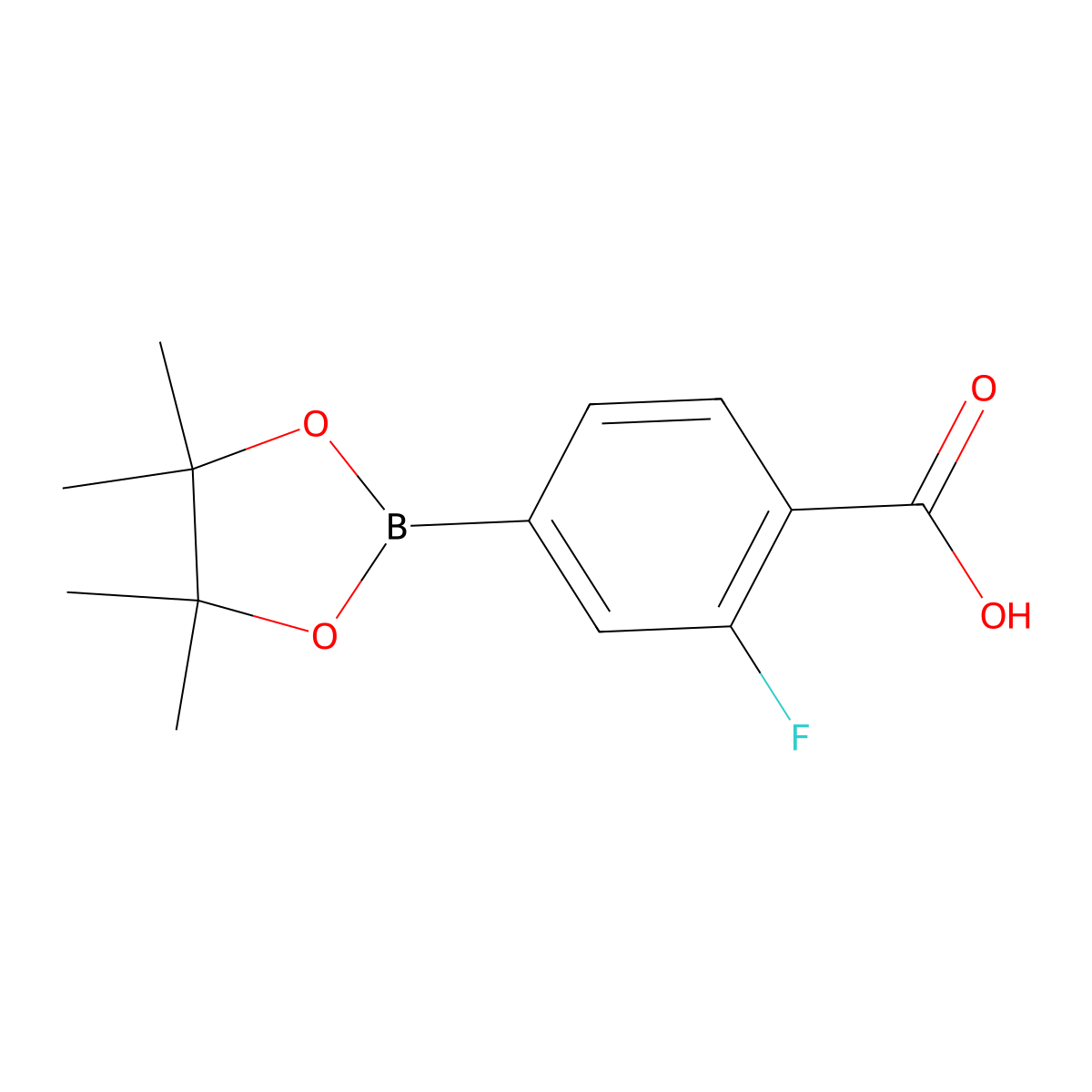 4-Carboxy-3-fluorobenzeneboronic acid pinacol ester molecular structure, CAS 867256-77-7