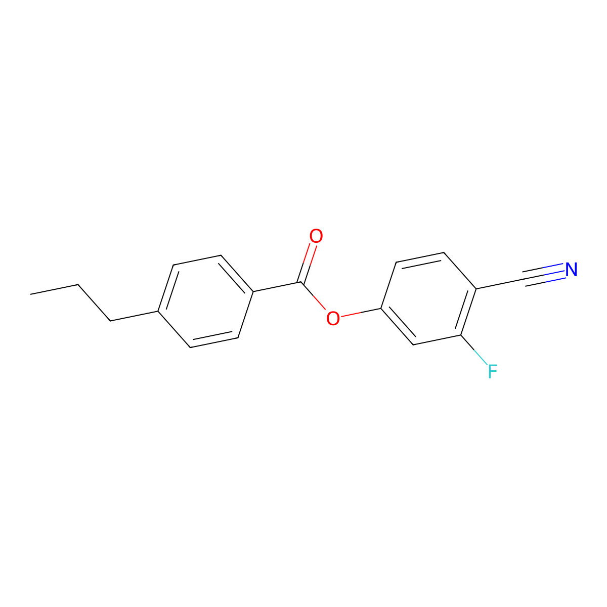 4-Cyano-3-fluorophenyl 4-Propylbenzoate molecular structure, CAS 86776-51-4