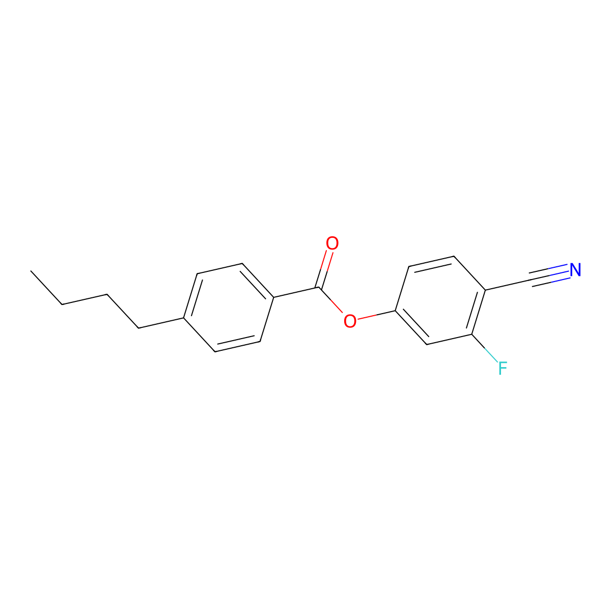 Benzoic acid, 4-butyl-, 4-cyano-3-fluorophenyl ester molecular structure, CAS 86776-52-5