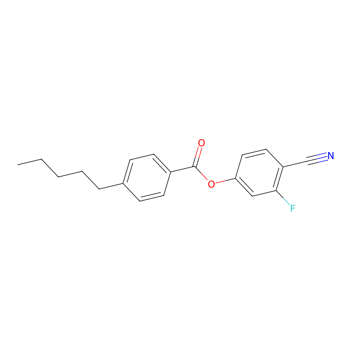 4-Cyano-3-fluorophenyl 4-pentylbenzoate molecular structure, CAS 86786-89-2