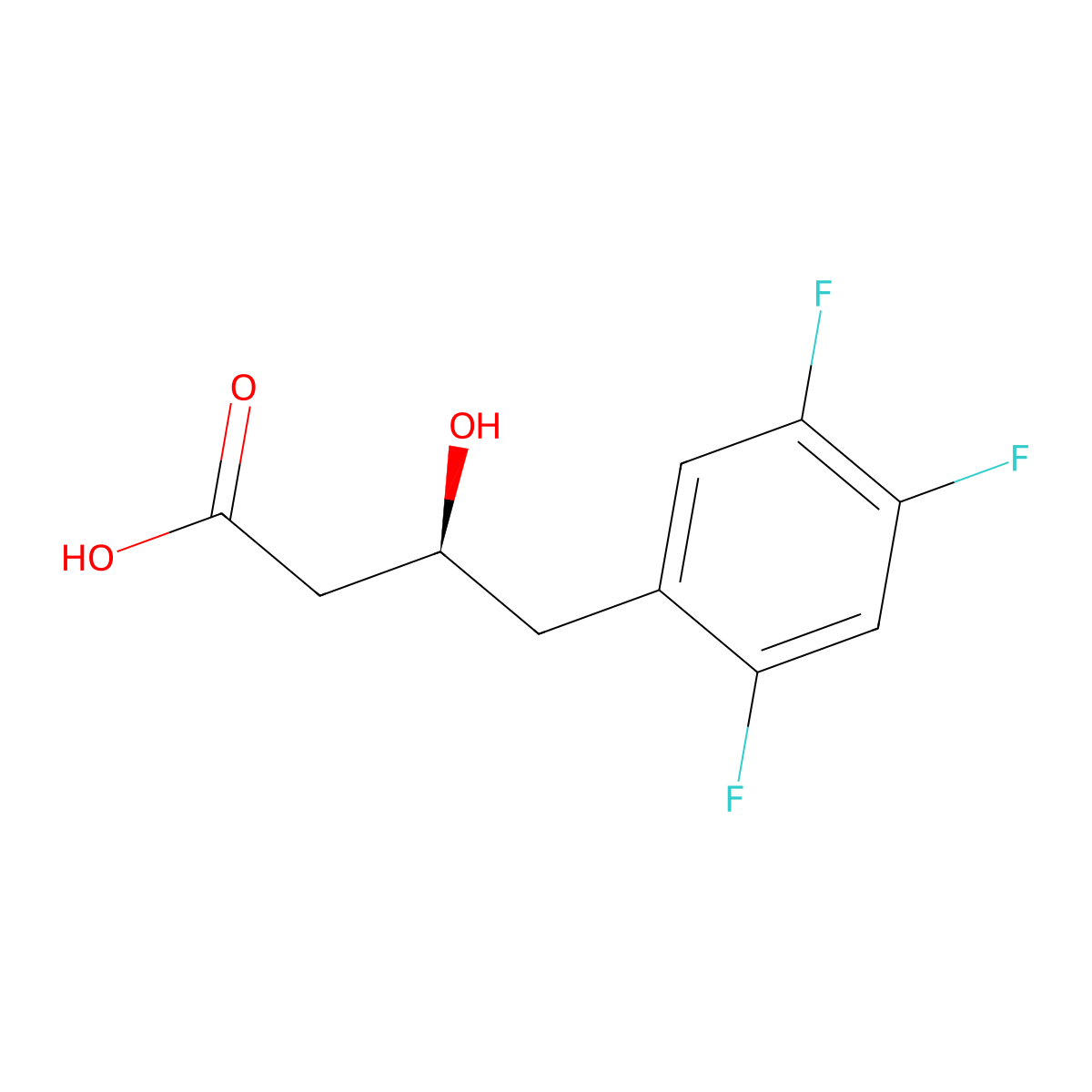(3S)-3-Hydroxy-4-(2,4,5-trifluorophenyl)butanoic acid molecular structure, CAS 868071-17-4