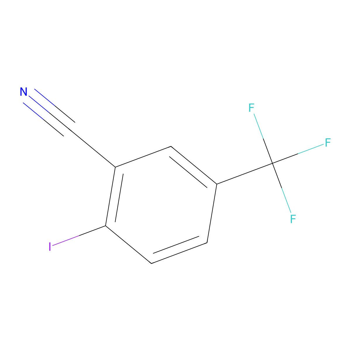 2-Iodo-5-(trifluoromethyl)benzonitrile molecular structure, CAS 868166-20-5